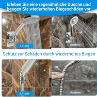 Adaptor pentru cap de duș QZKJQDD pentru duș manual, cot 135 grade, pentru braț de duș de 1/2 inch, ABS, cu inel de cauciuc rotativ 4