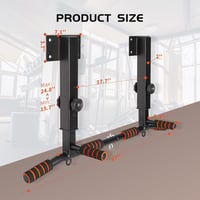 QZWGZ Falra szerelhető magasságállítható húzódzkodó rúd 200 kg teherbírással, csúszásgátló markolatokkal, otthonra és edzőterembe, fekete-na 2
