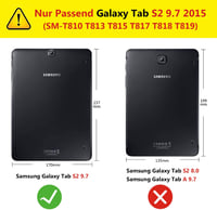 R.SHENGTE Samsung Galaxy Tab S2 9.7" Tok Lila PU Bőr Kártyatartó Állvánnyal 2