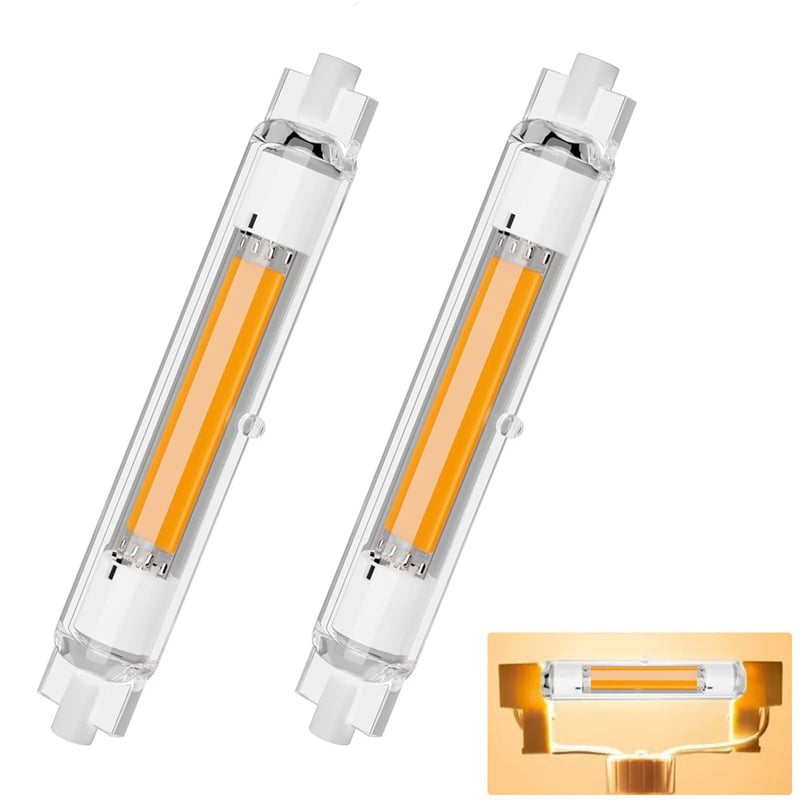 Bec LED R7S 118 mm reglabil 30W (echivalent halogen 300W) alb cald 3000K 3000 lumeni unghi de iluminare 360 grade 220-240V pentru iluminat interior și exterior 2 buc
