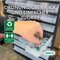 Raaco C12-40 set spremnika za sitni inventar nosivosti 36 kg, s prozirnim ladicama — udubljenje na rubu spremnika (stanje: vidi 2. sliku) 5