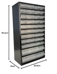 Raaco C12-40 set spremnika za sitni inventar nosivosti 36 kg, s prozirnim ladicama — udubljenje na rubu spremnika (stanje: vidi 2. sliku) 4