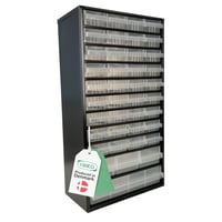 Raaco C12-40 set spremnika za sitni inventar nosivosti 36 kg, s prozirnim ladicama — udubljenje na rubu spremnika (stanje: vidi 2. sliku) 1