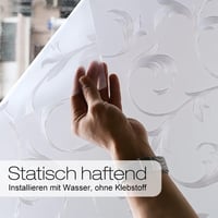 rabbitgoo 3D Dekorációs Ablakfólia Mattított Üveghatás Statikus Öntapadós Virágmintás UV Védelem 60x 5