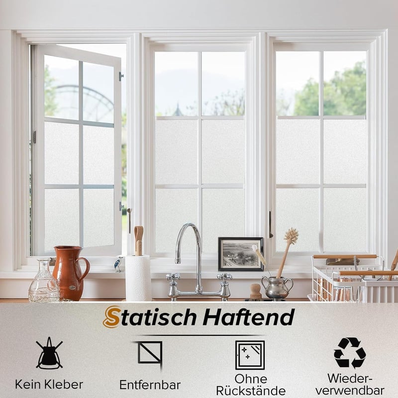 rabbitgoo Ablakfólia Mattított Privát Üveghatás 60x120cm Öntapadós UV Védelem