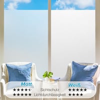 rabbitgoo Ablakfólia Mattított Üveghatás Privátszféra Védelem UV Szűrés 60x200cm Fehér - 60 x 200 cm, White 8