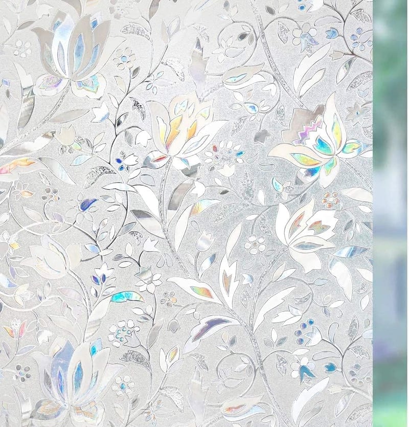 rabbitgoo Ablakfólia Öntapadós Tulipán Minta 75x200cm Dekoratív Privátfólia