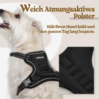 rabbitgoo Postroj pre psov pre malé psy veľkosť XS čierny vesta postroj s 2 prackami na vodítko proti ťahaniu nastaviteľný polstrovaný reflexný bezpečnostný postroj na venčenie 3