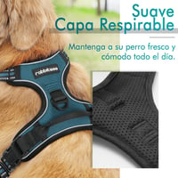 Ham pentru câini rabbitgoo, mărimea M, verde închis, cu protecție pe piept, anti-tragere, cu benzi reflectorizante, respirabil, căptușit, reglabil, pentru dresaj 3