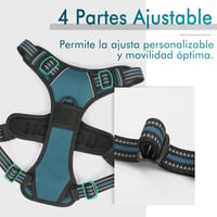 Ham pentru câini rabbitgoo, mărimea M, verde închis, cu protecție pe piept, anti-tragere, cu benzi reflectorizante, respirabil, căptușit, reglabil, pentru dresaj 4