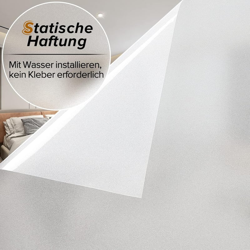 rabbitgoo Matt opak ablakfólia homályos üveg hatással UV védelemmel, statikus öntapadó, ragasztófólia nélkül 90 x 300 cm magánszféra