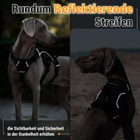 rabbitgoo Szökésbiztos Kutyahám XL Méretben - Fekete Párnázott Heveder Fogantyúval, Légáteresztő, Állítható, Húzásgátló Biztonsági Hám Nagy  9