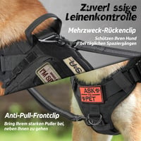 Rabbitgoo Taktikai Kutyahám Nagy Testű Kutyáknak - Állítható, Párnázott Hám Fogantyúval - Húzásgátló Biztonsági Heveder Rendőr/Szolgálati Ku 6
