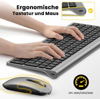 RaceGT Wireless Billentyűzet és Egér Szett, Ergonomikus, Újratölthető, 2.4 GHz, QWERTZ 6