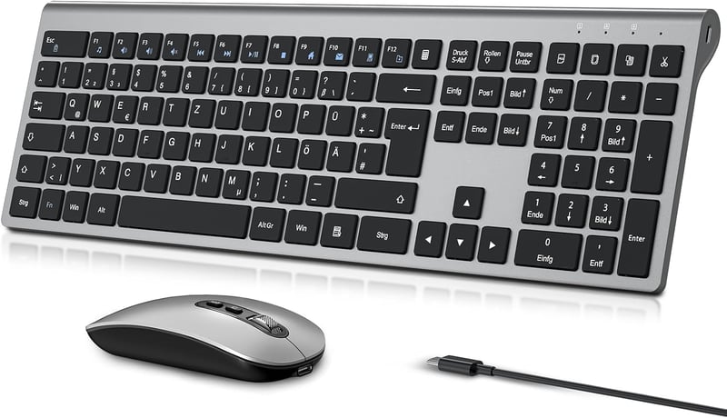 RaceGT Wireless Billentyűzet és Egér Szett, Ergonomikus, Újratölthető, 2.4 GHz, QWERTZ