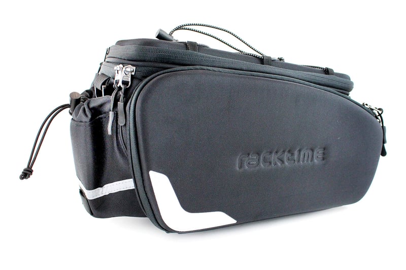 Cyklistická taška Racktime Odin čierna 13 l + 10 l, taška na nosič, unisex cyklistická úložná taška