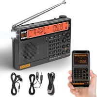 Raddy RF757 Többsávos Hordozható Rádió - AM/FM/SW/VHF/UHF/CB/AIR Vevő, Alkalmazásvezérlés, 1000 Állomástárhely, Bluetooth 5.0, SOS Riasztás, 1