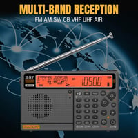 Raddy RF757 Többsávos Hordozható Rádió - AM/FM/SW/VHF/UHF/CB/AIR Vevő, Alkalmazásvezérlés, 1000 Állomástárhely, Bluetooth 5.0, SOS Riasztás, 3