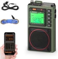 Raddy RF75A Hordozható Rádió APP Vezérléssel - AM/FM/VHF/SW Vevő Bluetooth Funkcióval, Újratölthető Zsebrádiós 3M Antennával 1