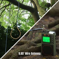 Raddy RF75A Hordozható Rádió APP Vezérléssel - AM/FM/VHF/SW Vevő Bluetooth Funkcióval, Újratölthető Zsebrádiós 3M Antennával 8