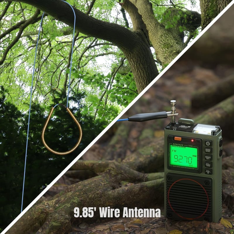 Raddy RF75A Hordozható Rádió APP Vezérléssel - AM/FM/VHF/SW Vevő Bluetooth Funkcióval, Újratölthető Zsebrádiós 3M Antennával