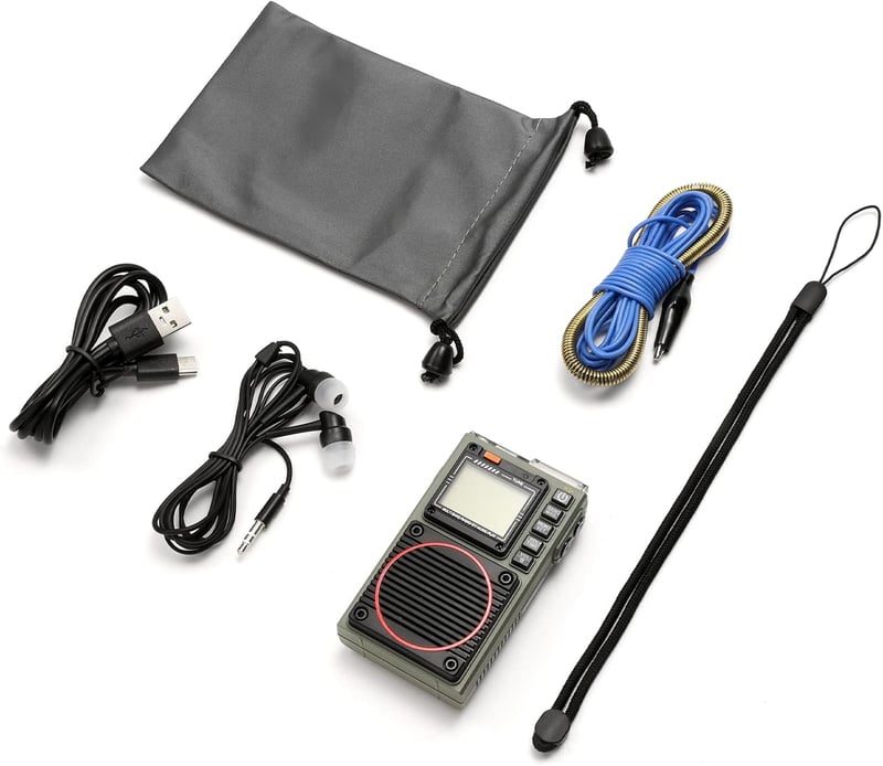 Raddy RF75A Hordozható Rádió APP Vezérléssel - AM/FM/VHF/SW Vevő Bluetooth Funkcióval, Újratölthető Zsebrádiós 3M Antennával