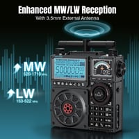 Raddy RF919 világvevő rádió SSB/AM/FM/VHF/UHF/AIR/CB, antennatuner, 5000 mAh akkumulátor 3