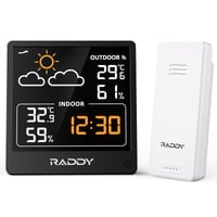 Meteorologická stanica Raddy WF-50, vnútorný a vonkajší teplomer a vlhkomer, 5,0-palcový VA displej, USB-C, monitor maximálnej a minimálnej teploty a vlhkosti 1