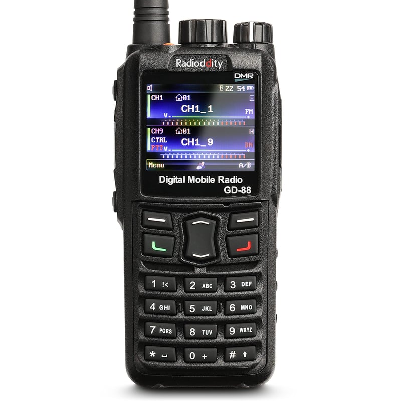 Radioddity GD-88 DMR/analogni ručni radiouređaj, VHF/UHF dvopojasni, 7W - crni