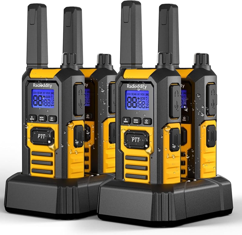 Radioddity HD-1 PMR walkie talkie készlet IP67 vízálló, SOS, USB-C töltés - 4 db