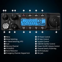 Radioddity QT80 10 méteres 80W amatőr rádió SSB/AM/FM mobil adóvevő zajcsökkentéssel 7