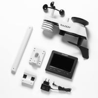 WiFi meteorologická stanica Radioddity Raddy WF-100C Lite s vonkajším senzorom, profesionálna meteorologická stanica 14-v-1, 10-palcový farebný displej, anemometer a zrážkomer, teplomer, barometer 7
