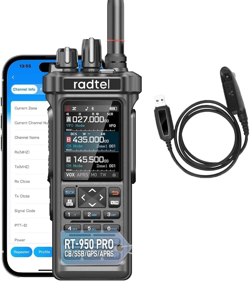 Radtel RT-950 PRO amatőr rádió GPS/APRS 10W walkie talkie hosszú hatótáv
