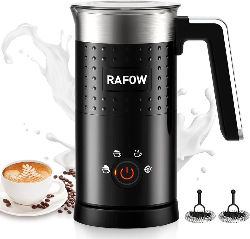 Rafow 4 az 1-ben elektromos tejhabosító 300ml automata csendes forró hideg hab