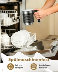 Rafow 5 az 1-ben elektromos tejhabosító 350ml, automata tejgőzölő forró és hideg tejhez 5