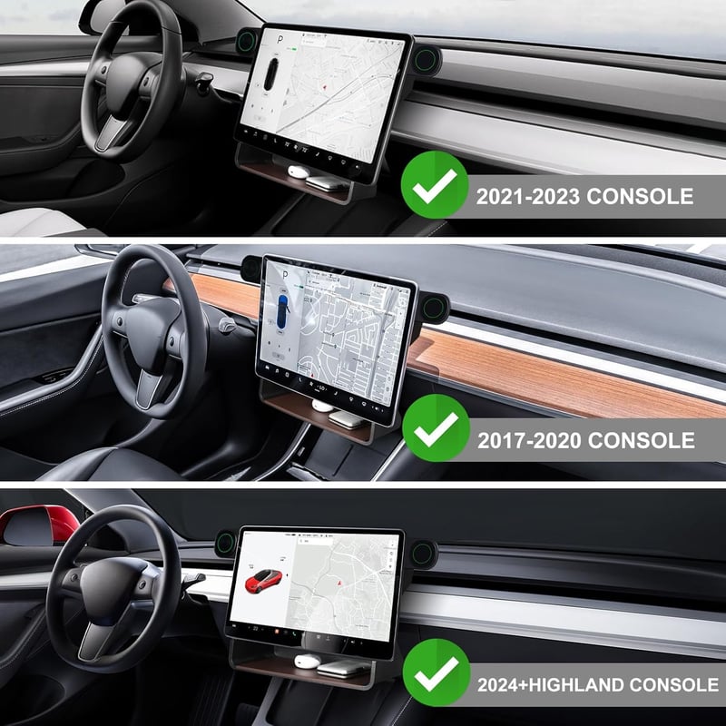 RAGZAN Tesla Model 3/Y Középkonzol Rendszerező - Mágneses Tárolódoboz Műszerfal Alá, Zsebkendőtartóval, Telefontartóval 2017-2024 Modellekhe