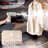 Rahilias Függőleges Kézi Ruhagőzölő - 1500W Gyors Gőzölő Ingekhez - Hordozható Automata Gőzvasaló Kábellel - 350ml Fehér 2