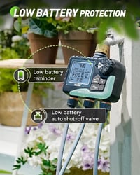 Programator de irigații RAINPOINT cu 3 ieșiri, conexiuni din alamă, temporizator cu ecran LCD mare, sistem automat de irigare pentru grădină cu senzor de ploaie 7