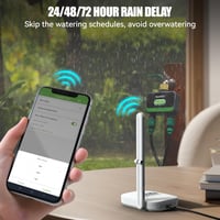 Programator de irigații WiFi RAINPOINT cu 2 ieșiri, cu intrare și ieșire din cupru, temporizator automat pentru irigarea grădinii cu control prin aplicație și voce, sistem de irigare WLAN pentru seră și grădină 6