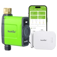 Programator de irigații WiFi RAINPOINT cu gateway antenă și intrare din cupru, IP65, control prin aplicație și vocal, sistem automat de irigare a grădinii bazat pe prognoza meteo 1