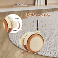 Rairsky 4 db 50 mm forgó bútor kerék fékkel, gumírozott cserépkerekű görgő kemény padlóra, kiságyhoz, zajmentes bútor görgő 3