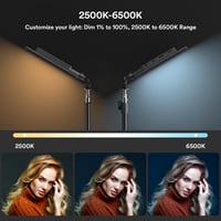 RALENO 2x LED Videólámpa 384 LED, 180cm Állvánnyal, Telefontartóval, 8000mAh Akkuval 3