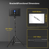 RALENO 2x LED Videólámpa 384 LED, 180cm Állvánnyal, Telefontartóval, 8000mAh Akkuval 6