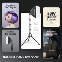RALENO 40x40 cm Softbox Fotó Stúdió Szett LED Lámpával és Állvánnyal Portré Videózáshoz 7