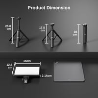 RALENO LED videólámpa beépített akkumulátorral, 3200K-5600K, CRI95+, LCD kijelző 5