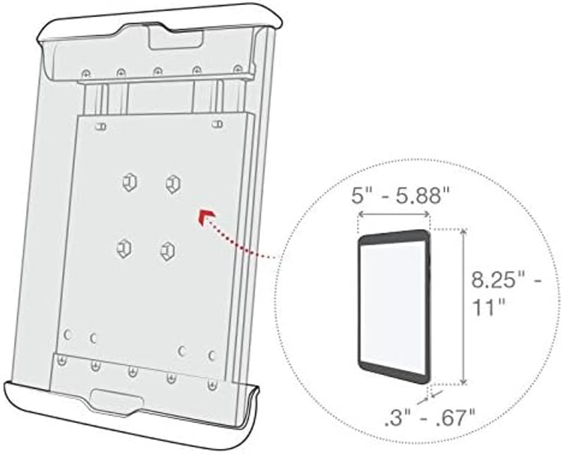 RAM MOUNTS Tab-Tite Tablet Tartó Samsung Galaxy Tab A 8 hüvelykes Fekete Tok Állvány