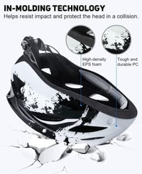 Cyklistická prilba RaMokey pre dospelých s LED svetlom a magnetickými okuliarmi, 18 vetracími otvormi, mestská cyklistická prilba, 57-62 cm 5
