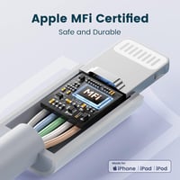 RAMPOW iPhone Lightning Kábel 2m+2m Szett, MFi Tanúsított Gyorstöltő Adatkábel iPhone 14/13/12/11/X/8/7, iPad, Airpods Készülékekhez, Fehér 3