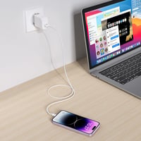 RAMPOW iPhone Lightning Kábel 2m+2m Szett, MFi Tanúsított Gyorstöltő Adatkábel iPhone 14/13/12/11/X/8/7, iPad, Airpods Készülékekhez, Fehér 8