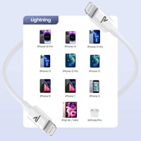 RAMPOW iPhone Lightning Kábel 2m+2m Szett, MFi Tanúsított Gyorstöltő Adatkábel iPhone 14/13/12/11/X/8/7, iPad, Airpods Készülékekhez, Fehér 6